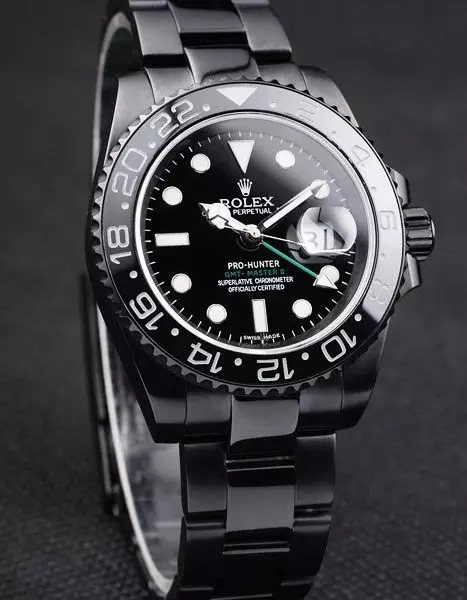 Swiss Rolex Gmt Master Ii Pro Hunter Black Steel Strap Black Dial Perfect Watch Rolex3835