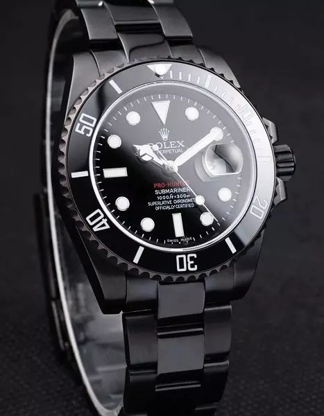 Swiss Rolex Submariner Pro Hunter Black Steel Strap Black Dial Perfect Watch Rolex3849