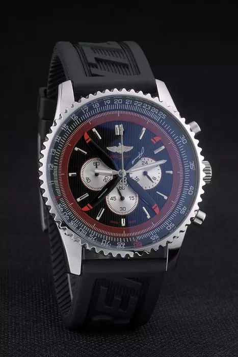 Swiss Breitling Certifi Black Rubber Strap Black Dial Chronograph Breit4190