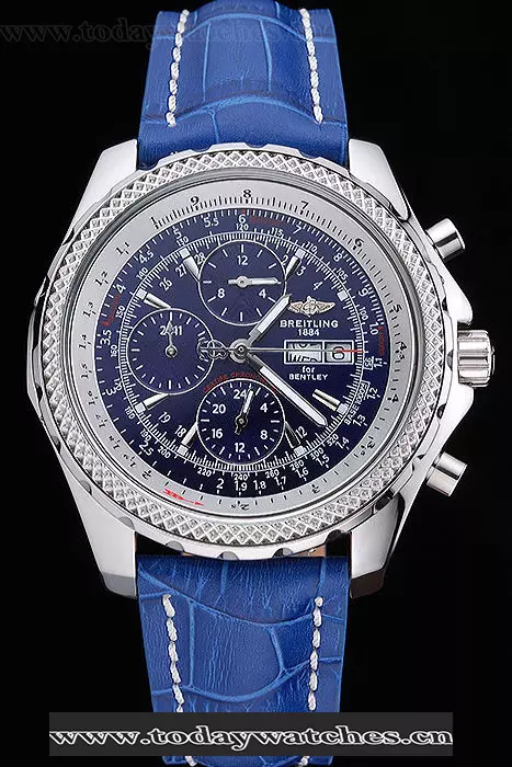 Breitling Bentley Gt Racing Blue Dial Stainless Steel Case Blue Leather Bracelet Pant60127