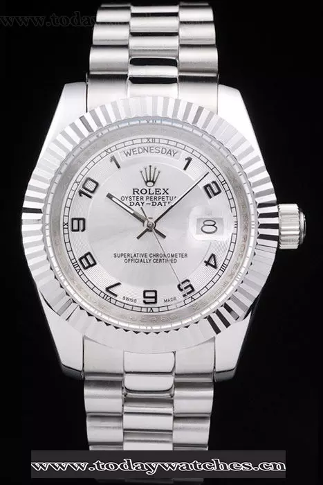 Rolex Day Date Polished Stainless Steel White Dial Pant58033