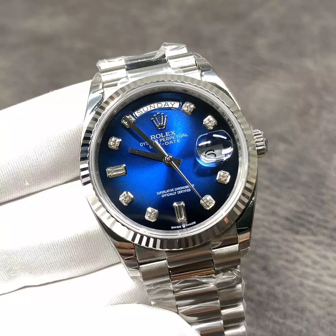 Rolex Day Date Diamond Markings With Blue Dial Rolex20833