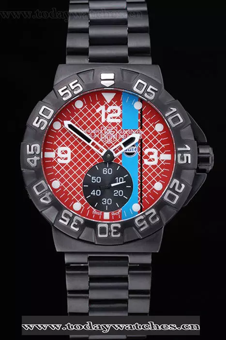 Tag Heuer Formula One Special Gulf Edition Red And Blue Dial Ion Plated Steinless Steel Bracele Pant60186