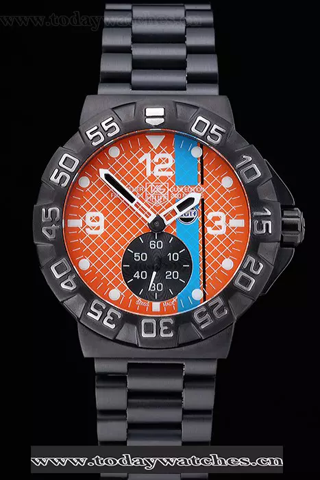 Tag Heuer Formula One Special Gulf Edition Orange And Blue Dial Ion Plated Steinless Steel Bracelet Pant118813
